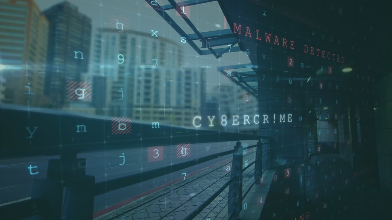 animación del procesamiento de datos de ciberseguridad contra el lapso de tiempo del tráfico urbano