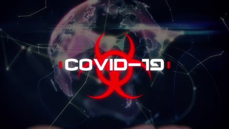 animación de texto de covid 19 en todo el mundo