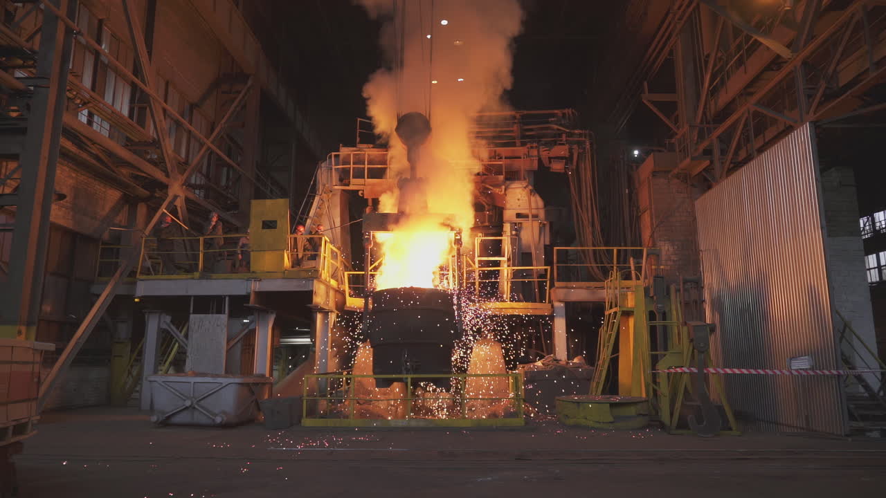 producción de acero en una fábrica