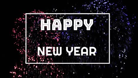 happy new year written over firework display