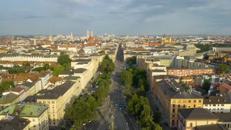 Aerial-Shot-of-Maximilianstraße,-Home-to-High-End-Retail-Shops-in-Munich,-Germany