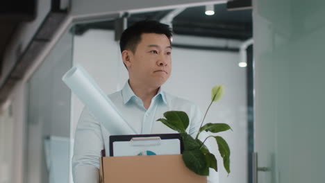 man leaving his job