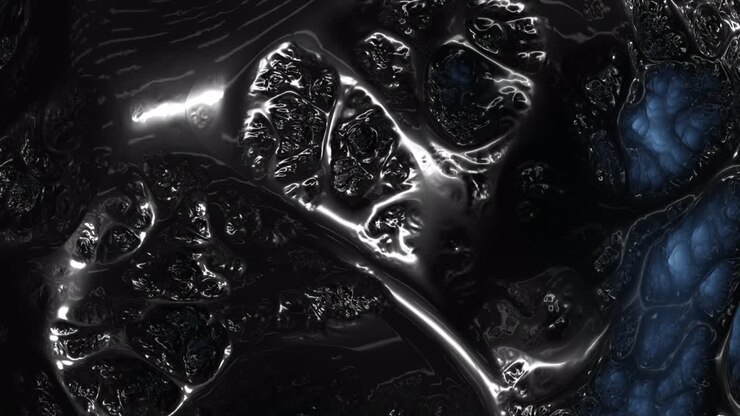 Onde liquide futuristiche scure con sfumatura di colore blu e nero