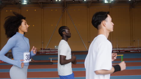 young people running indoors