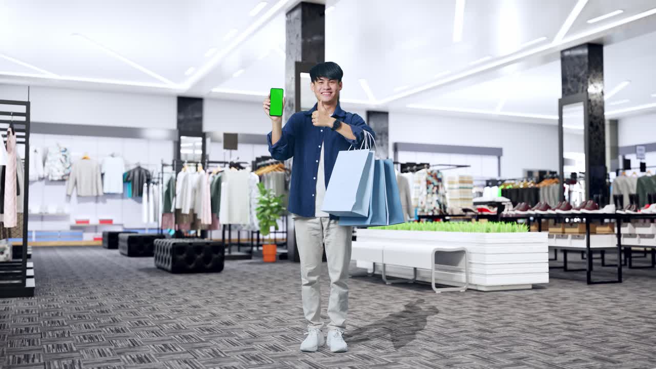 옷 가게 에서 쇼핑 하는 남자