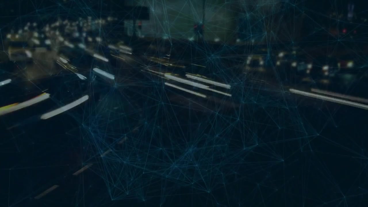 Night Traffic With Digital Network Overlay