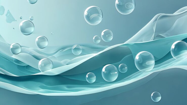 Abstract Blue Water Bubbles