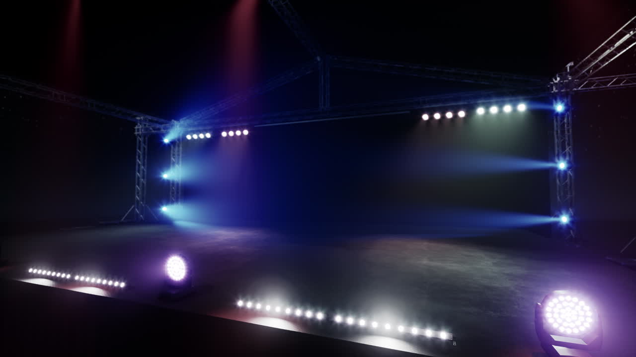 escenario de concierto vacío con luces