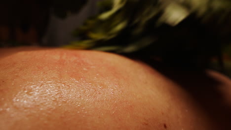sweaty human knee