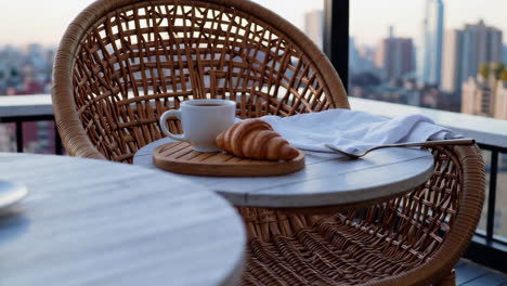 breakfast with a view on a rooftop balcony