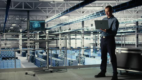 data center technician investigates neural networks configuration