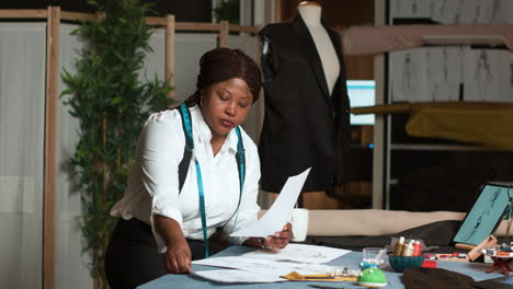 black woman in the tailor shop