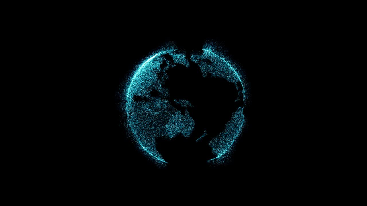 esfera con partículas de movimiento turbulento