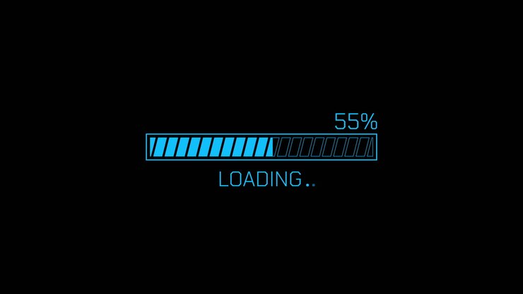 Animated Digital Loading Bar with Percentage Progress