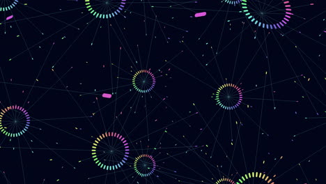 connected futuristic dots and lines in dark space