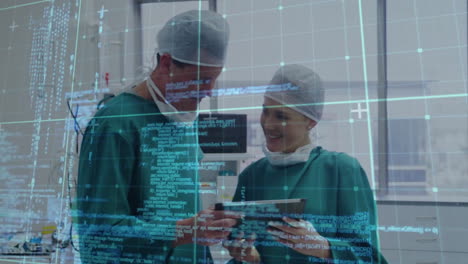 Animation-of-data-processing-over-diverse-surgeons-in-hospital