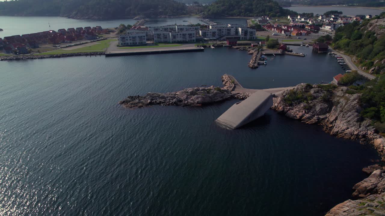 Drone footage of B&aring;ly and the famous MICHELIN Guide Restaurant UNDER in south of Norway