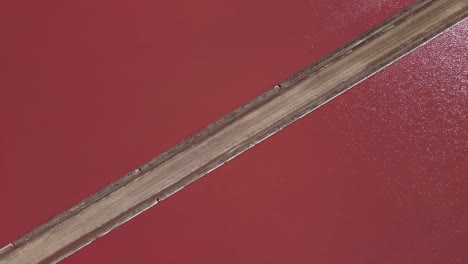 lake grassmere saltworks 주변의 그림 같은 구릉 풍경을 보여주는 공중 촬영