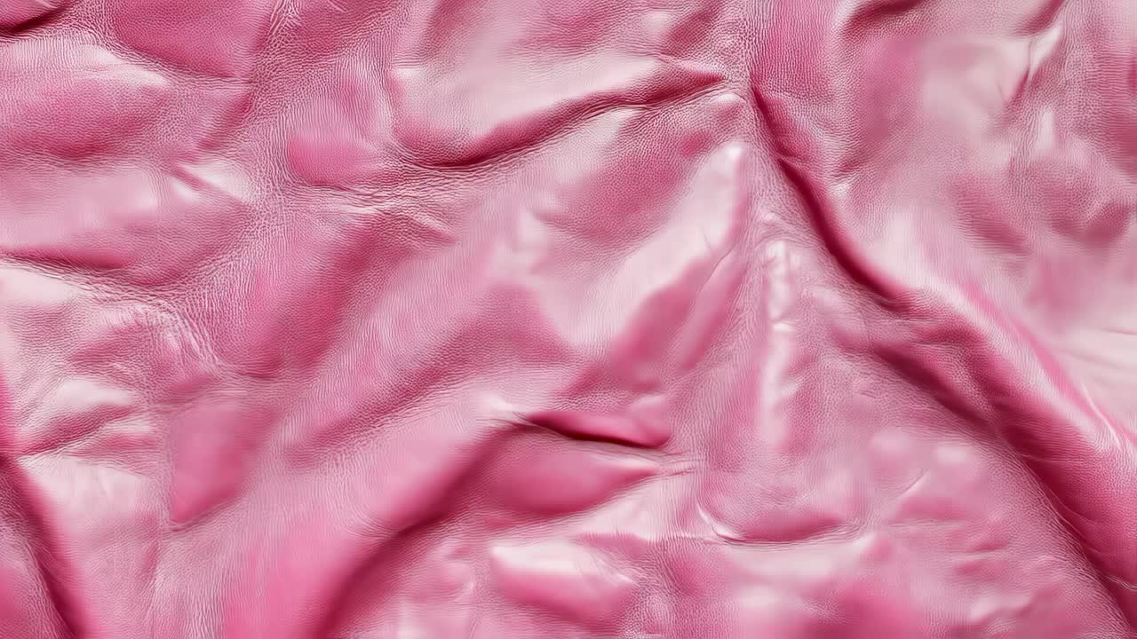 Soft pink leather surface gently undulating, creating fluid motion with elegant texture, ideal for luxurious design presentations and fashion focused visual content