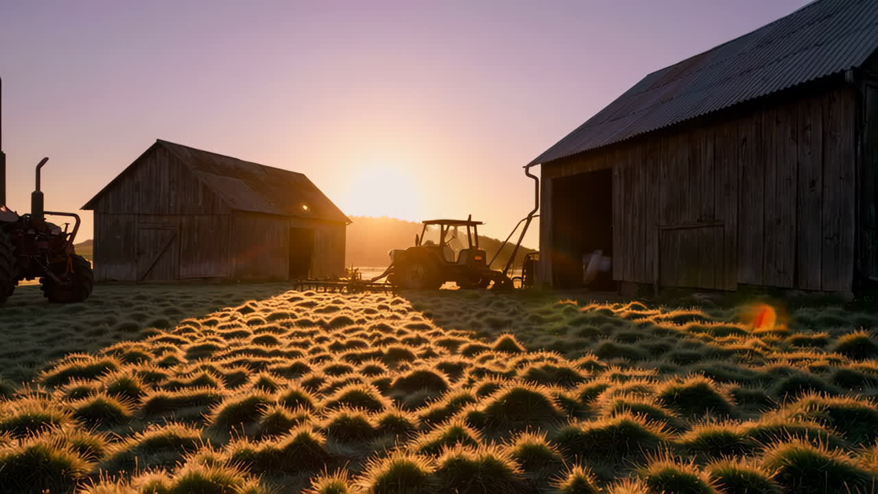 Sunrise over a Farm