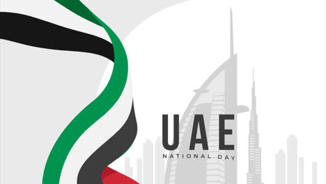 una animación de un diseño plano día nacional de los emiratos árabes unidos