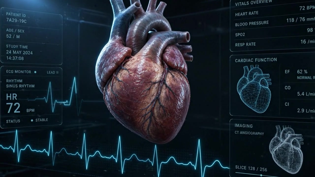 3D Medical Animation of Human Heart with Digital Diagnostic Data