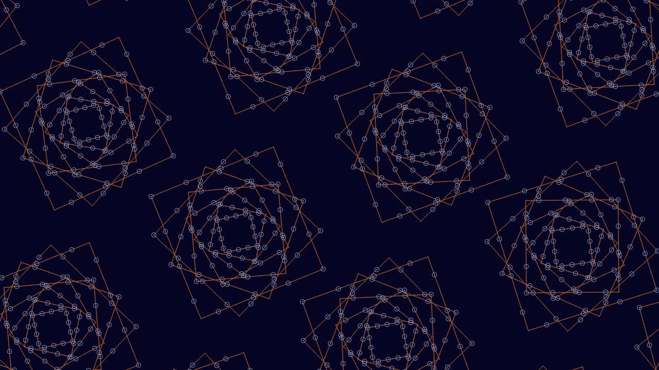 어두운 공간에서 사이키델릭하고 휘어져 있는 원활한 큐브 패턴