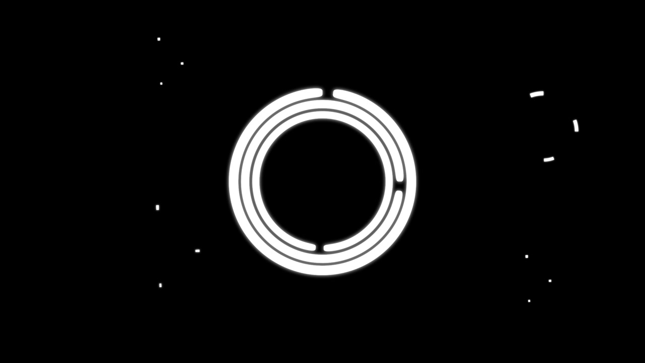 Abstract Digital Loading Circles Animation on Black Background