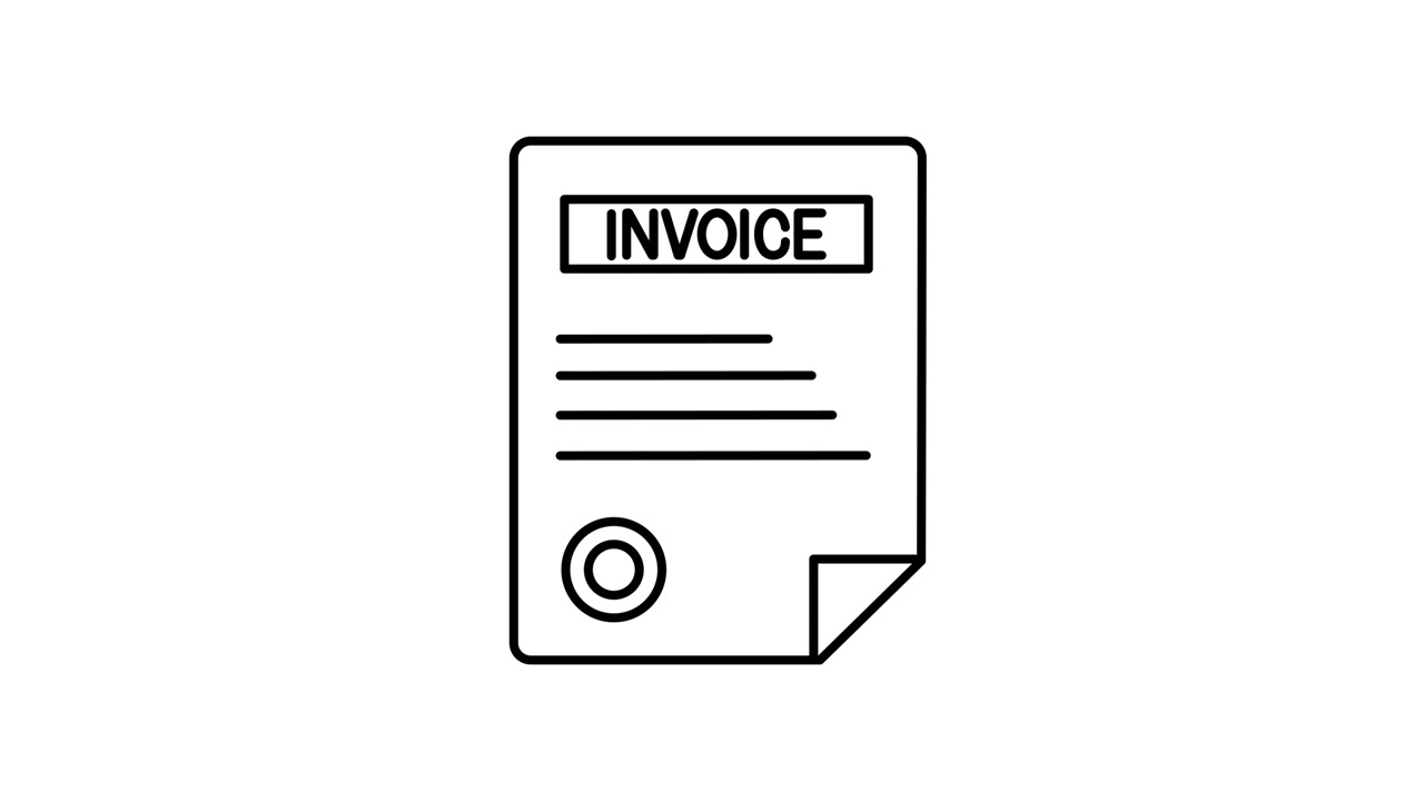 Animated Drawing of an Invoice Document