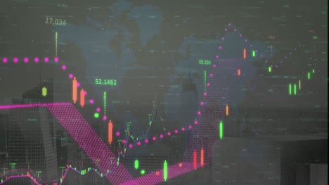 Animation-Der-Datenverarbeitung-über-Dem-Stadtbild