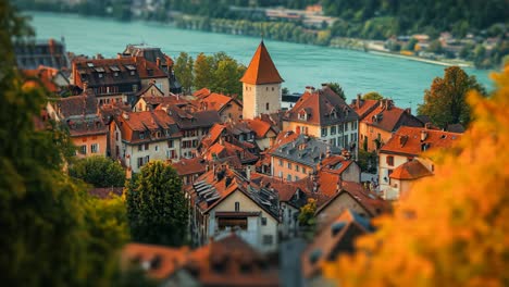 scenic view of a swiss town