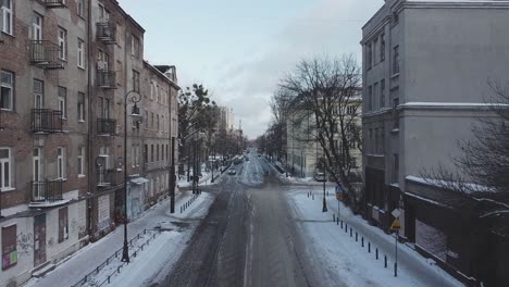 drone video of a street in warsaw poland