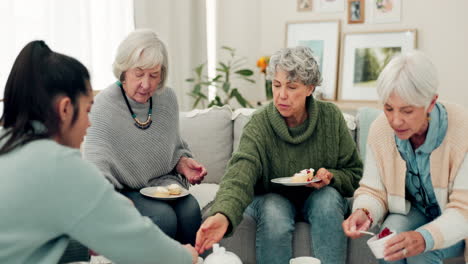 Senior-women,-tea-and-cake-with-friends