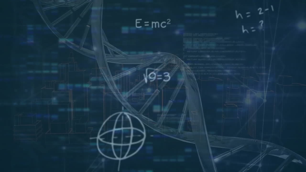 Animation of dna strand and data processing