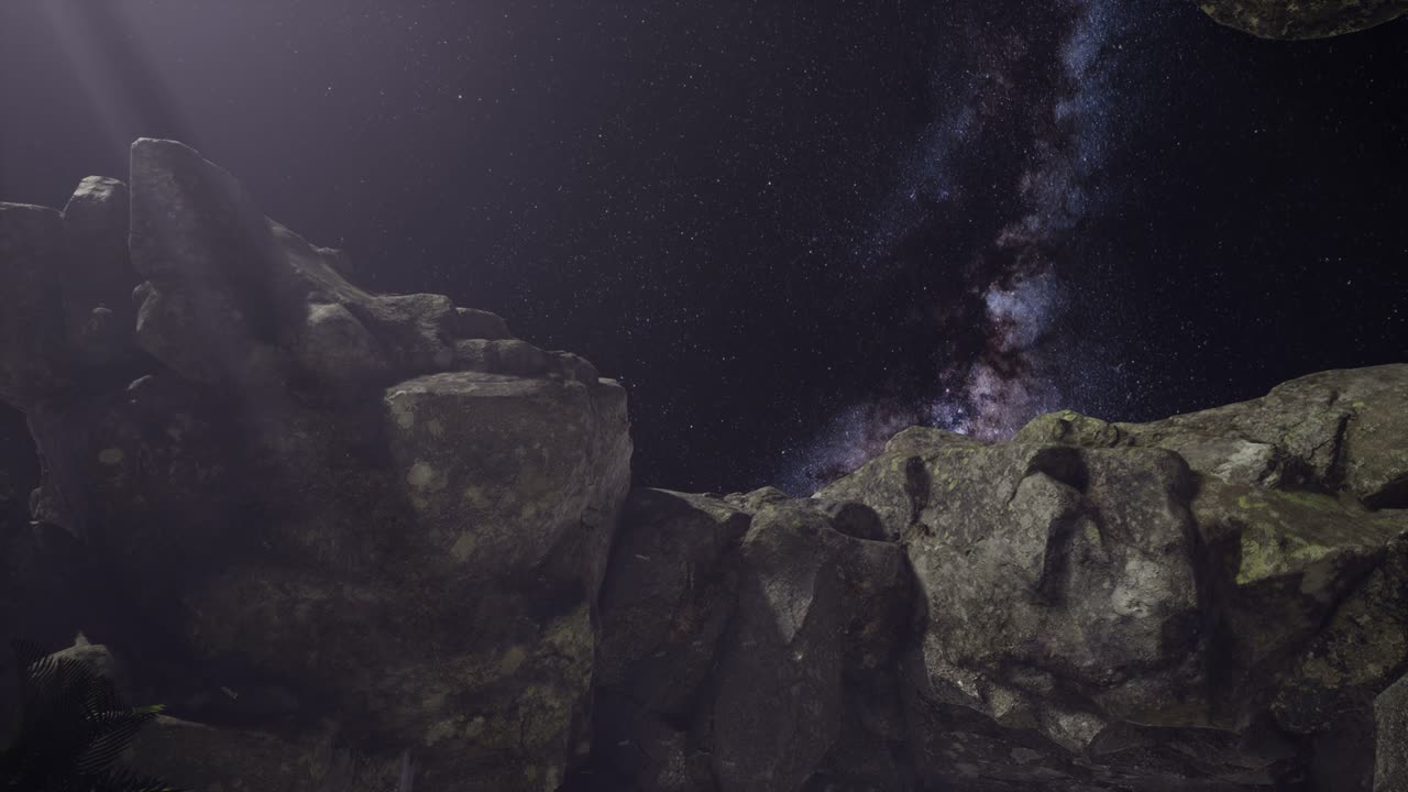 rutas de estrellas de astrofotografía de 4k sobre las paredes del cañón de piedra arenisca