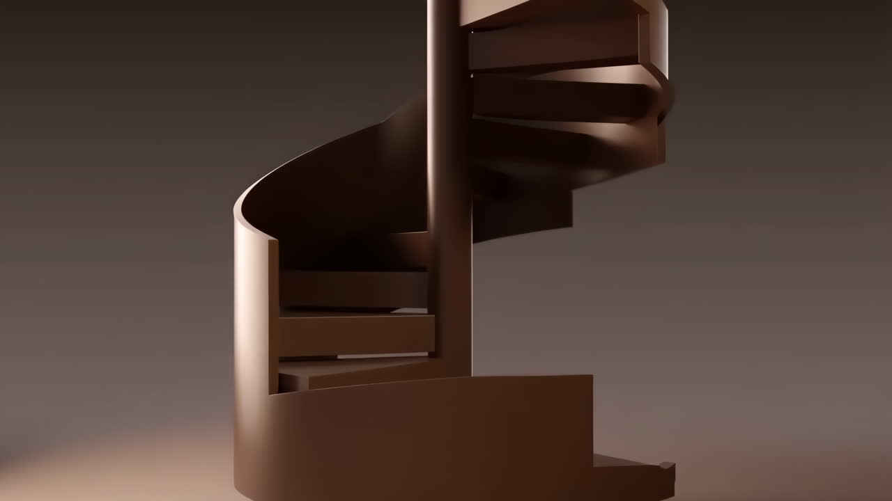 Elegant Brown Spiral Staircase
