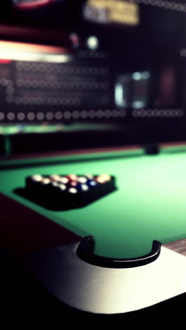pool table in a dark bar