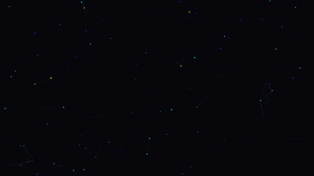 Abstract Digital Network Connection Animation on Black Background