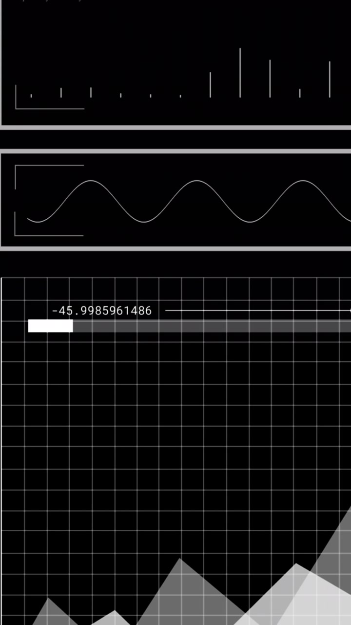 Animation of data processing on black background