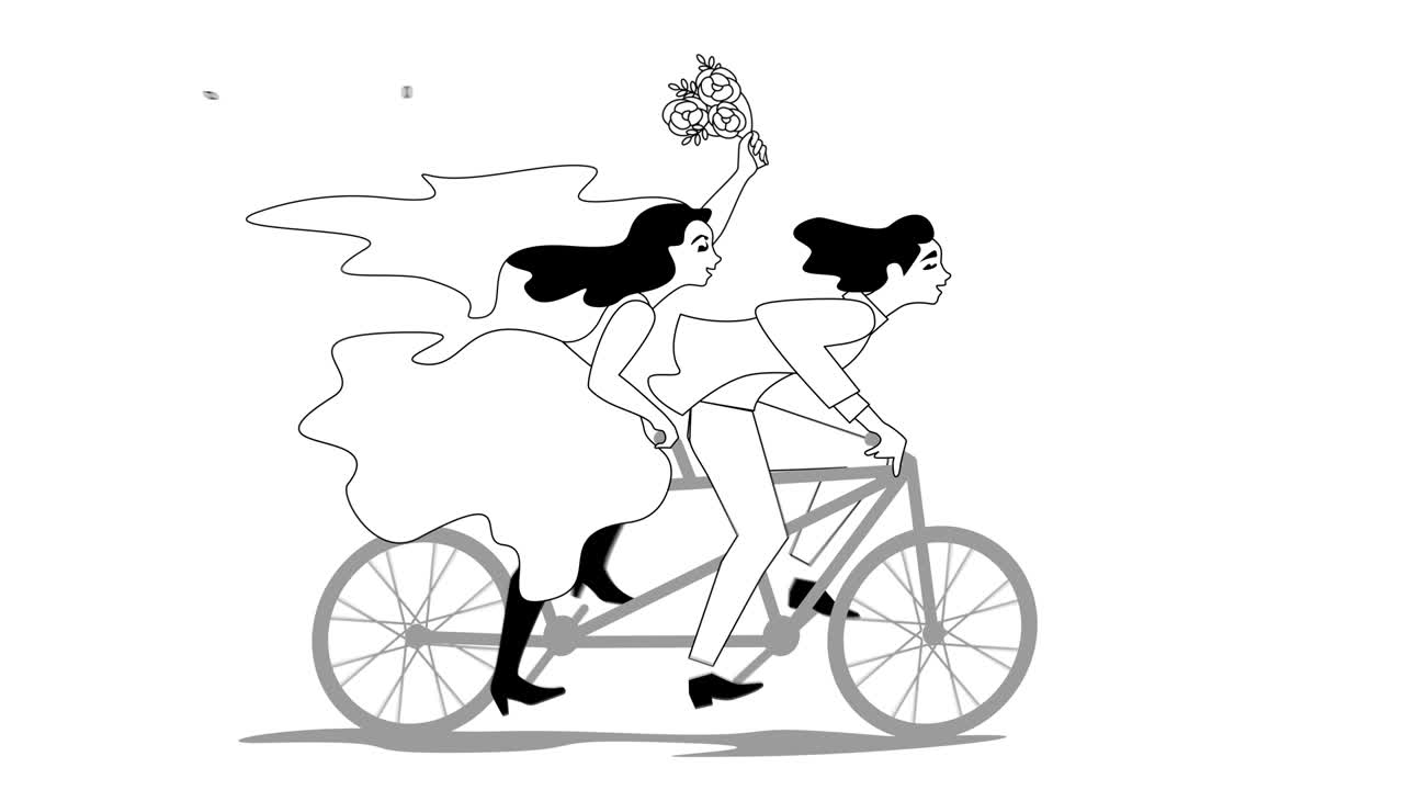 애니메이션 결혼 레즈비언 동성애 커플