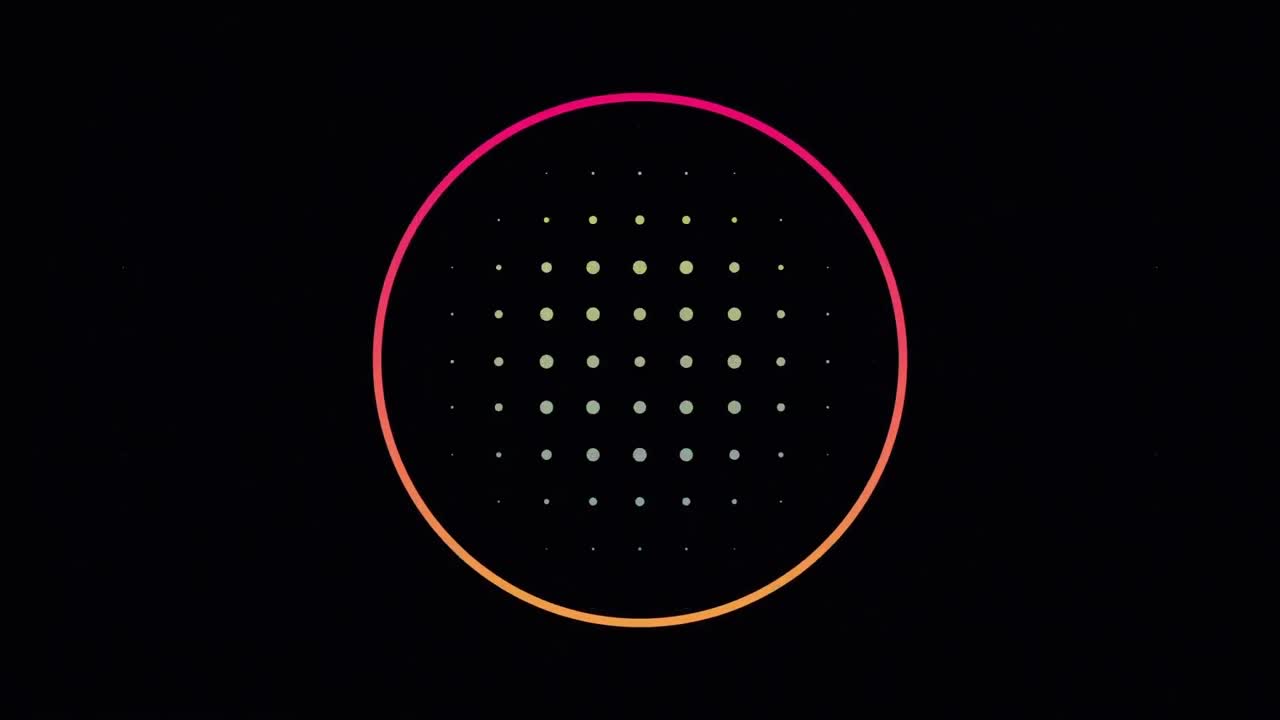 Dots moving in hypnotic motion against black background