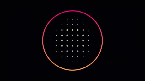 dots moving in hypnotic motion against black background