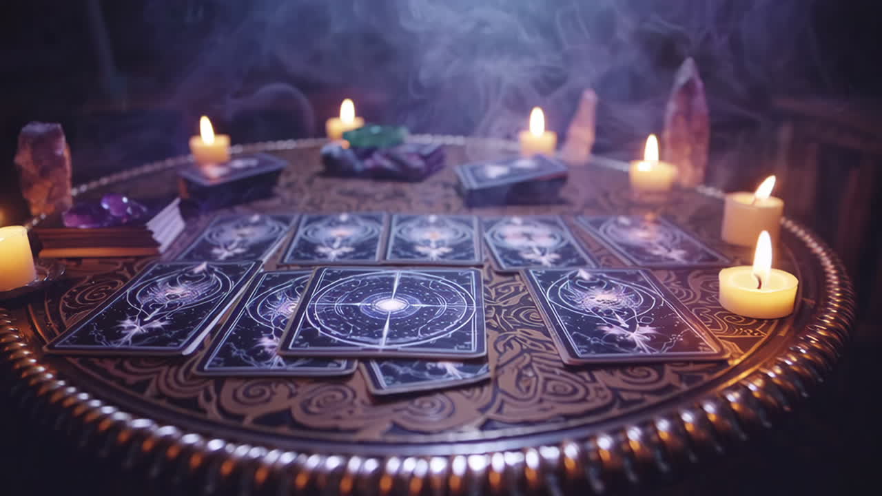 Tarot Card Reading with Candles and Crystals