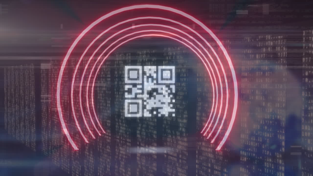 animación de puntos de luz sobre el código qr