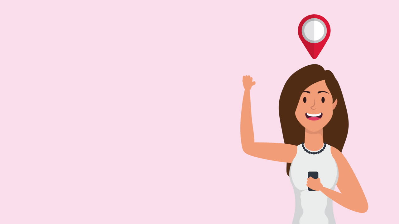 mujer con aplicación de tecnología gps