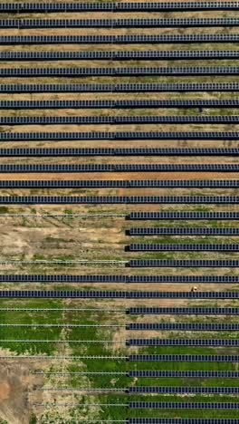 solar energy farm during its construction in latvia, showing the installation of new solar panels and their mounting frameworks - top-down aerial truck right