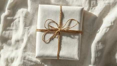 simple white gift wrapped with string