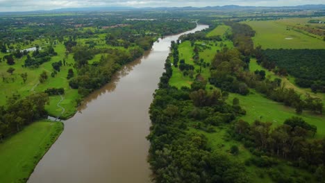 beautiful aerial view of the greenery around the vaal river, gauteng, south africa