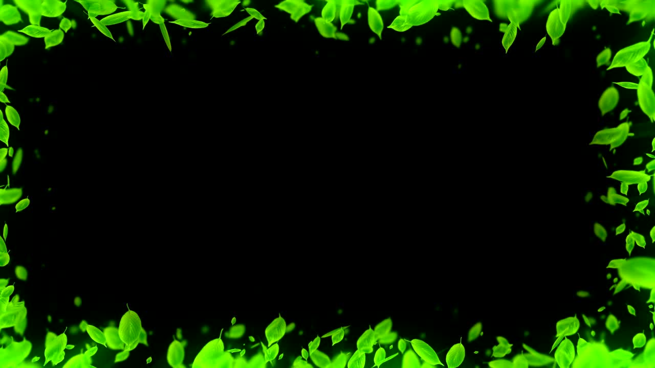 el giro de las hojas verdes que caen, animación en cg, bucle