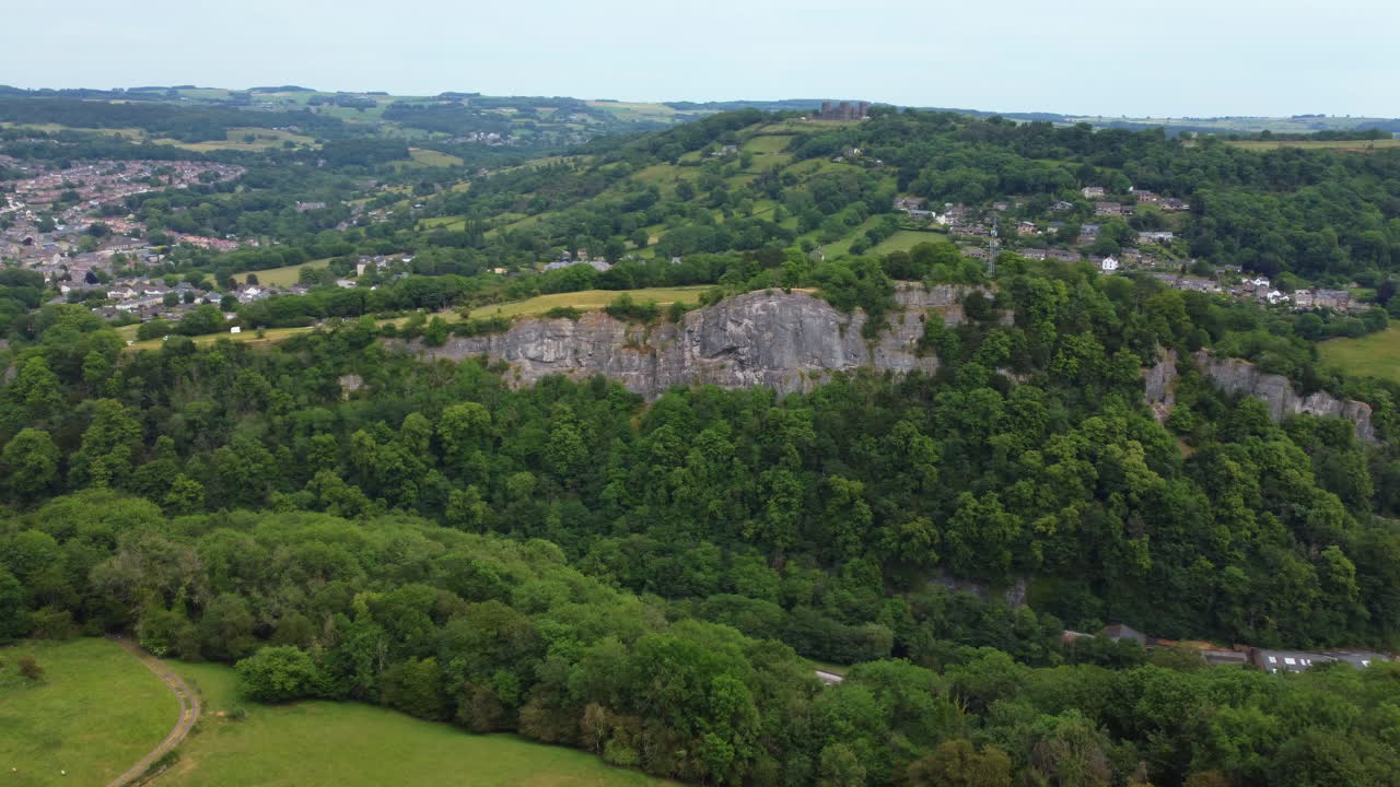 Aerial drone view of lakes and heals in Edinburgh United Kingdom